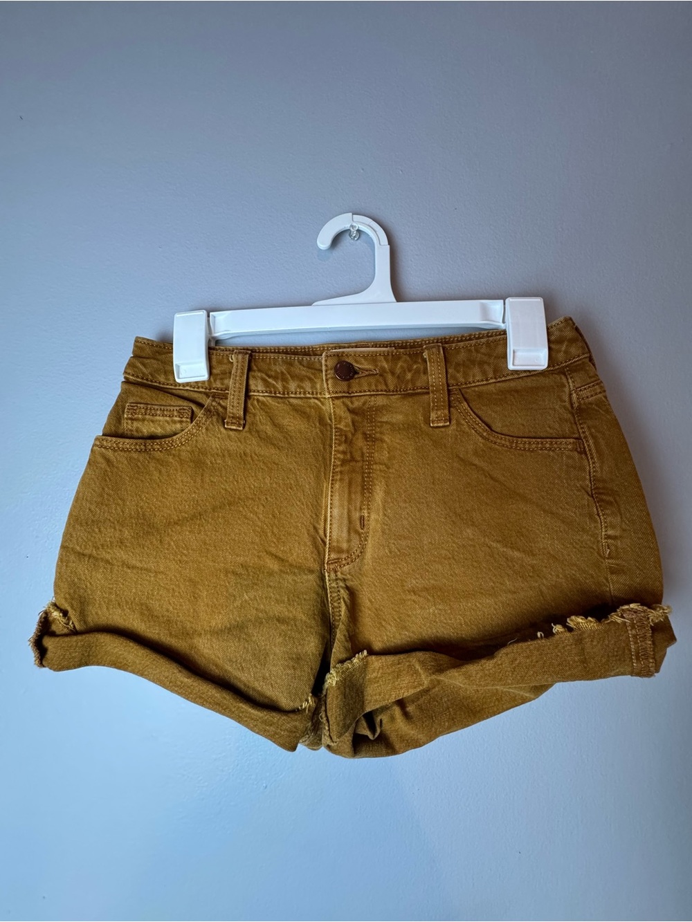 Gold Denim Shorts